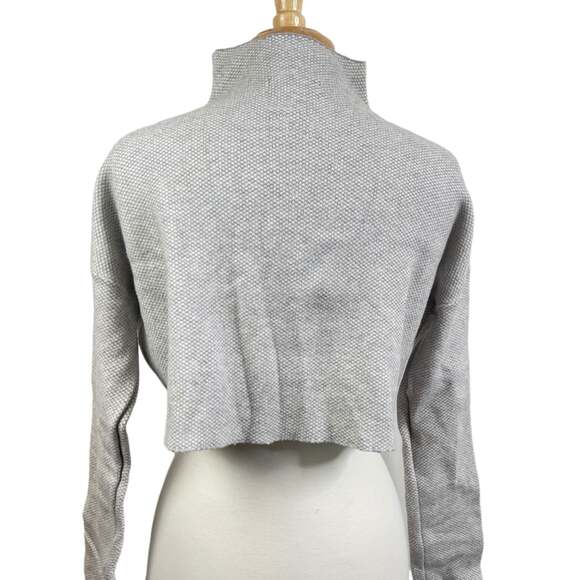 cynthia rowley mockneck cropped sweater- size m -grey - Picture 5 of 6